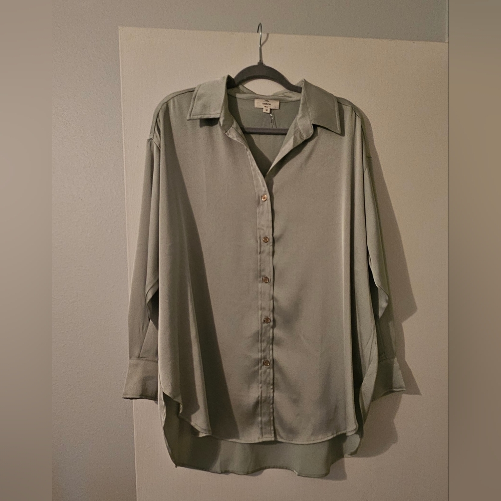 Entro Green Blouse Relaxed Fit Top